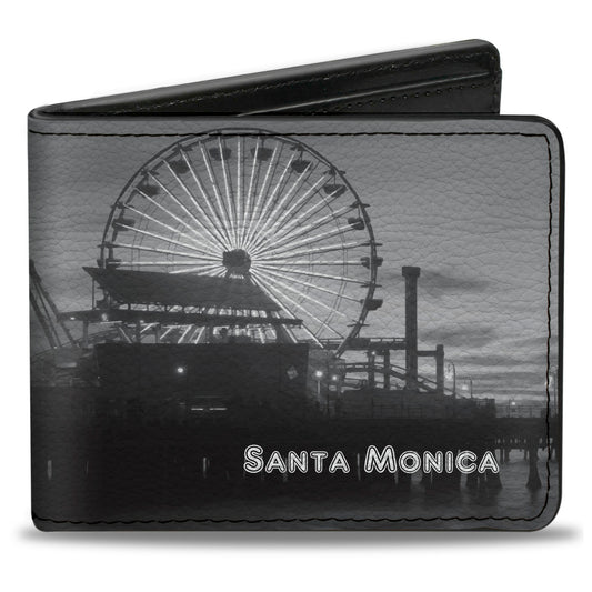 Bi-Fold Wallet - Vivid SANTA MONICA Pier Skyline Grays White