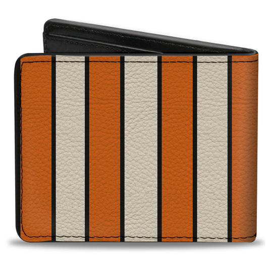 Bi-Fold Wallet - Vertical Stripes2 Black Orange Black White
