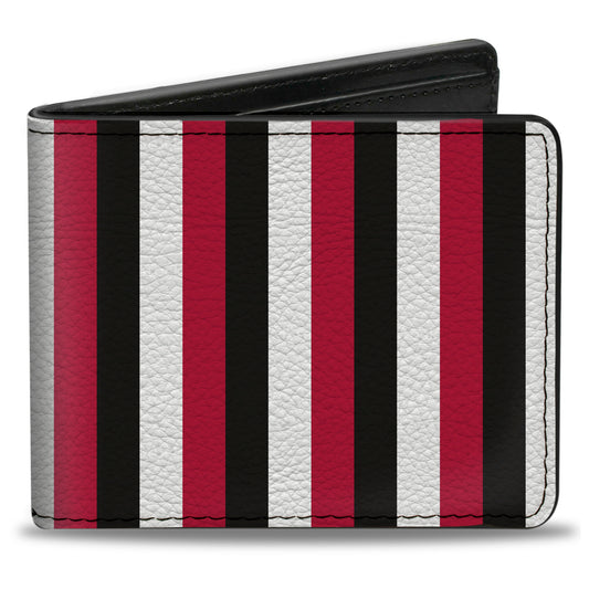 Bi-Fold Wallet - Vertical Stripes3 Black Red White