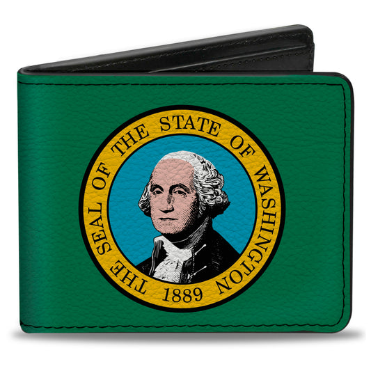 Bi-Fold Wallet - Washington Flags Black