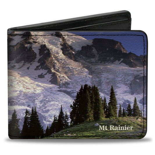 Bi-Fold Wallet - Washington MT. RAINIER Valley Landscape
