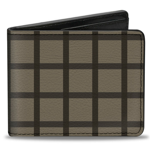 Bi-Fold Wallet - Wire Grid Tan Brown