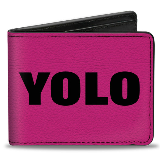 Bi-Fold Wallet - YOLO Pink Black
