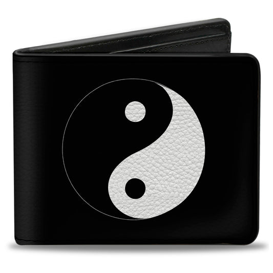 Bi-Fold Wallet - Yin Yang Symbol Black White