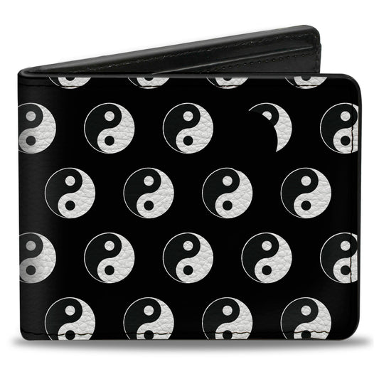 Bi-Fold Wallet - Yin Yang Monogram Black White