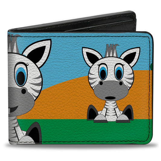 Bi-Fold Wallet - Zebra Cartoon