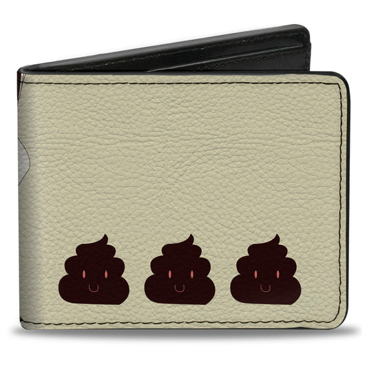Bi-Fold Wallet - Zebra Poops Off-White Black