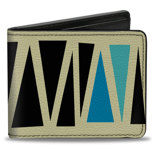 Bi-Fold Wallet - Zig Zag Doodle Cream Black Blues