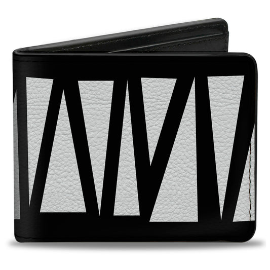 Bi-Fold Wallet - Zig Zag Doodle Black White