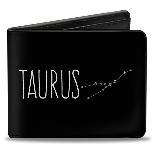 Bi-Fold Wallet - Zodiac TAURUS Constellation Black White