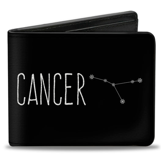 Bi-Fold Wallet - Zodiac CANCER Constellation Black White
