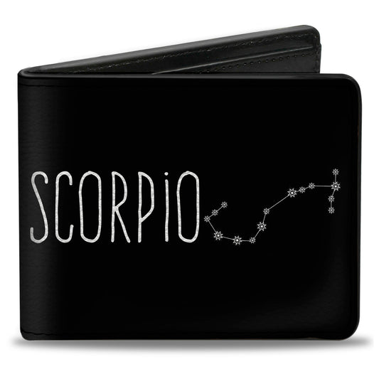 Bi-Fold Wallet - Zodiac SCORPIO Constellation Black White