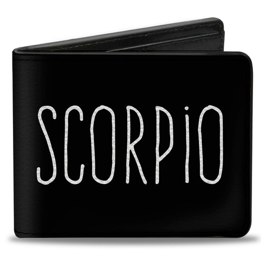 Bi-Fold Wallet - Zodiac SCORPIO Symbol Black White