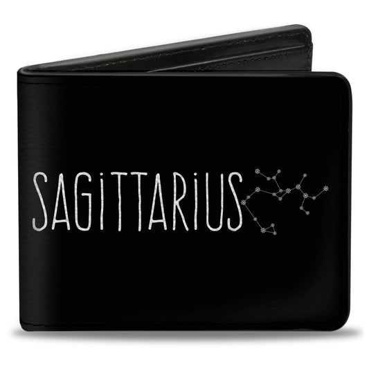 Bi-Fold Wallet - Zodiac SAGITTARIUS Constellation Black White