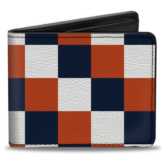 Bi-Fold Wallet - Checker Navy Orange White