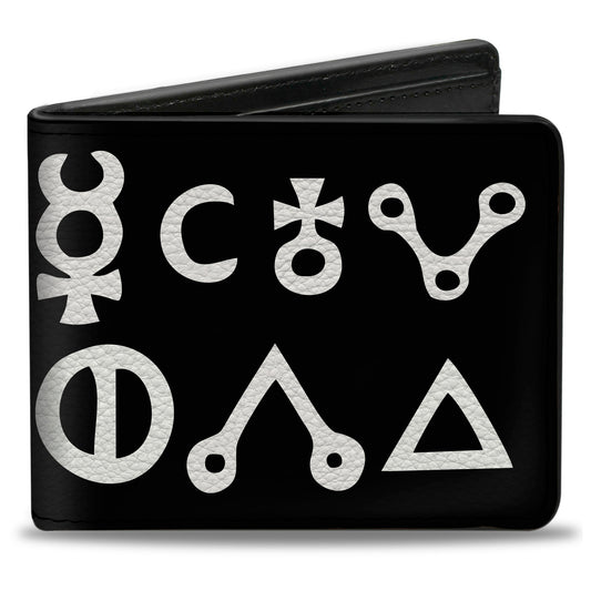 Bi-Fold Wallet - Alchemy Symbols Black White