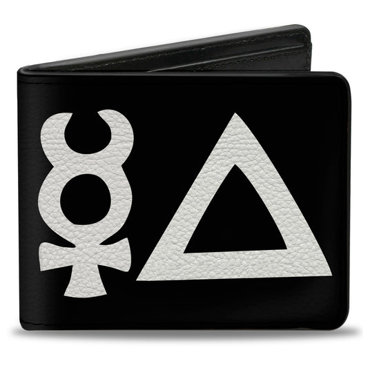 Bi-Fold Wallet - Alchemy Symbols CLOSE-UP Black White