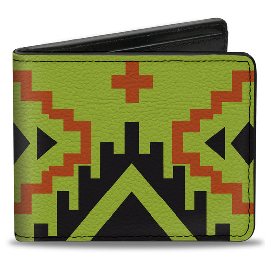 Bi-Fold Wallet - Aztec20 Green Orange Black