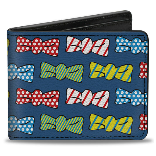 Bi-Fold Wallet - Bowties Blue Multi Color