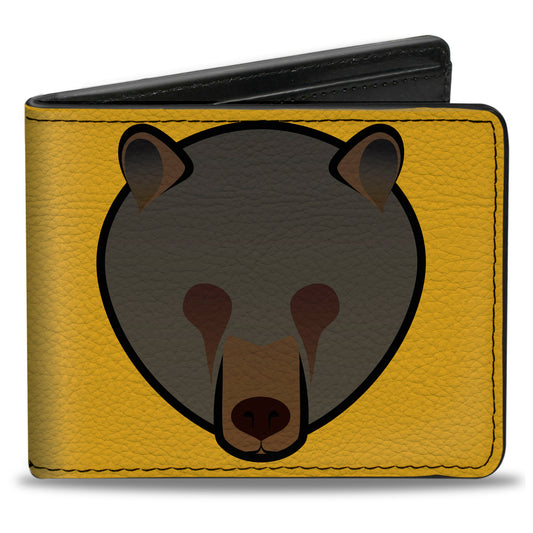 Bi-Fold Wallet - Brown Bear Repeat Yellow