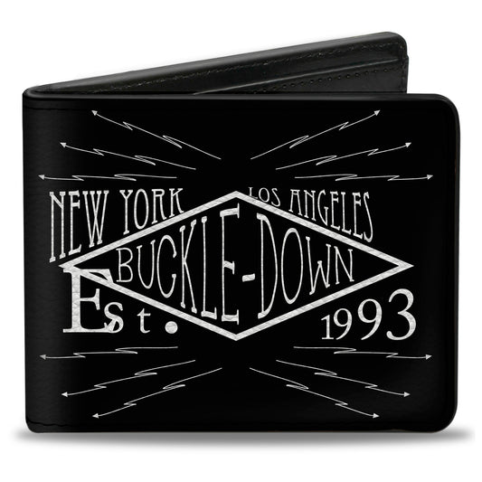 Bi-Fold Wallet - Buckle-Down AUTHENTIC SEATBELT BELT NY-LA Black White