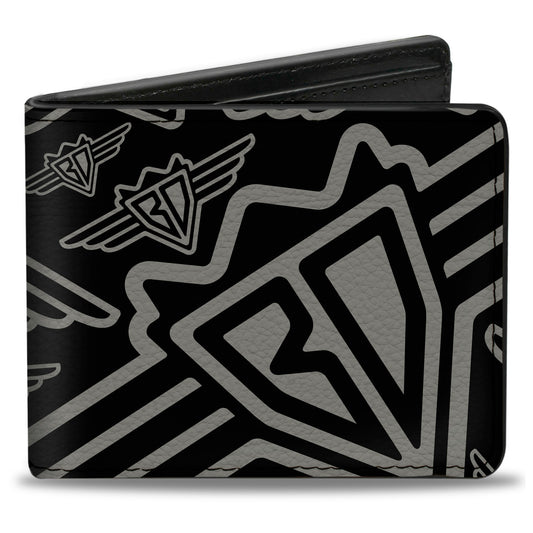 Bi-Fold Wallet - Buckle-Down BD Logo Scattered Black Gray
