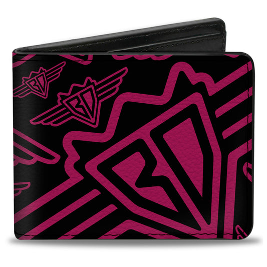 Bi-Fold Wallet - Buckle-Down BD Logo Scattered Black Fuchsia