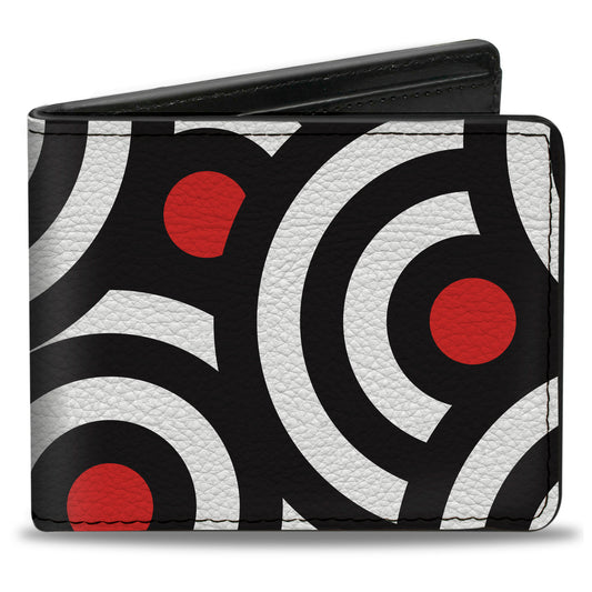 Bi-Fold Wallet - Bullseye Stacked Black White Red