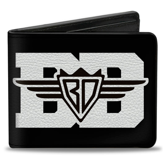 Bi-Fold Wallet - Buckle-Down BD Logo American Stripe Flag White Black