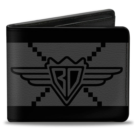 Bi-Fold Wallet - Buckle-Down BD Monogram2 Gray Black