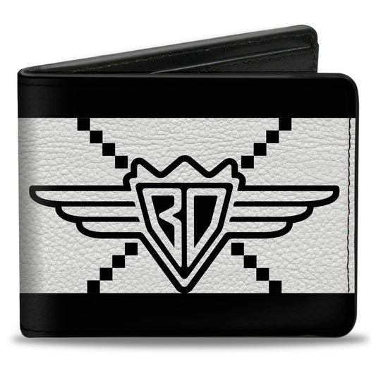 Bi-Fold Wallet - Buckle-Down BD Monogram2 White Black