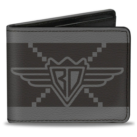 Bi-Fold Wallet - Buckle-Down BD Monogram2 Grays