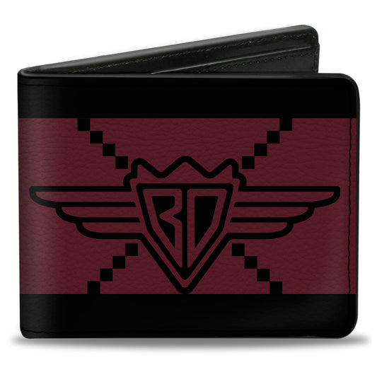 Bi-Fold Wallet - Buckle-Down BD Monogram2 Red Black