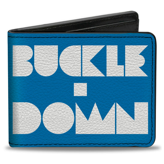 Bi-Fold Wallet - BUCKLE-DOWN Shapes Turquoise White