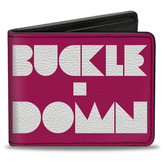 Bi-Fold Wallet - BUCKLE-DOWN Shapes Hot Pink White