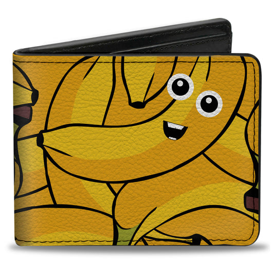 Bi-Fold Wallet - Bananas Stacked Cartoon Yellows