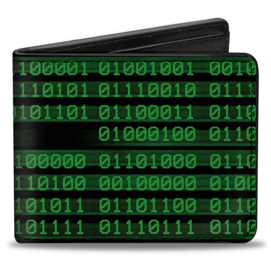 Bi-Fold Wallet - Binary Code Black Green