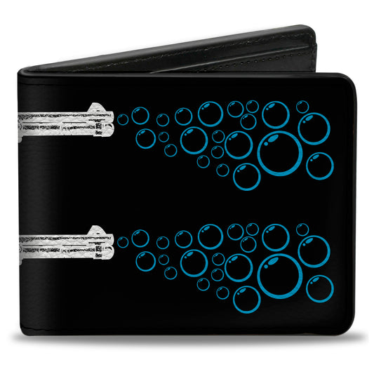 Bi-Fold Wallet - Bubble Shotgun Black White Blue
