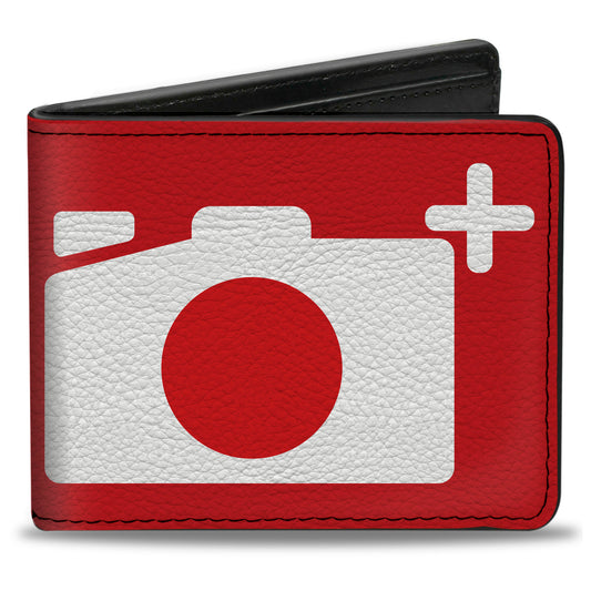 Bi-Fold Wallet - Camera Red White
