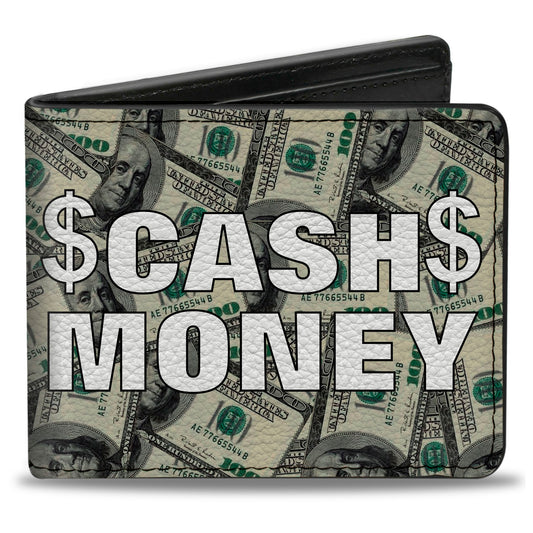 Bi-Fold Wallet - CASH MONEY $ Dollars White