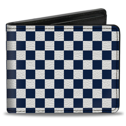 Bi-Fold Wallet - Checker Sapphire Blue White