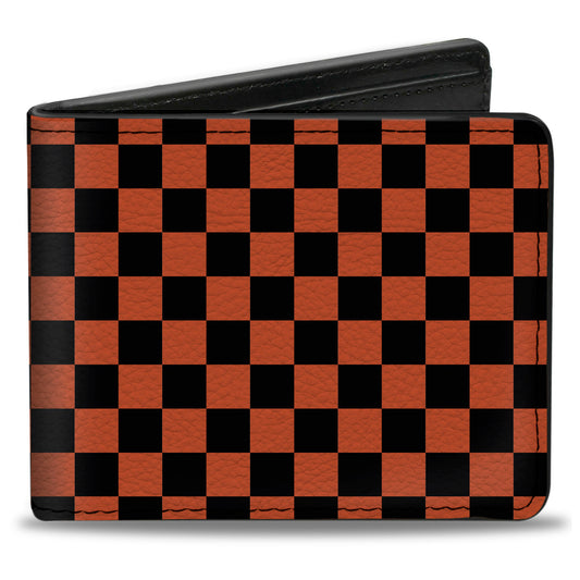 Bi-Fold Wallet - Checker Black Orange