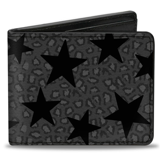 Bi-Fold Wallet - Cheetah Stars Gray Black