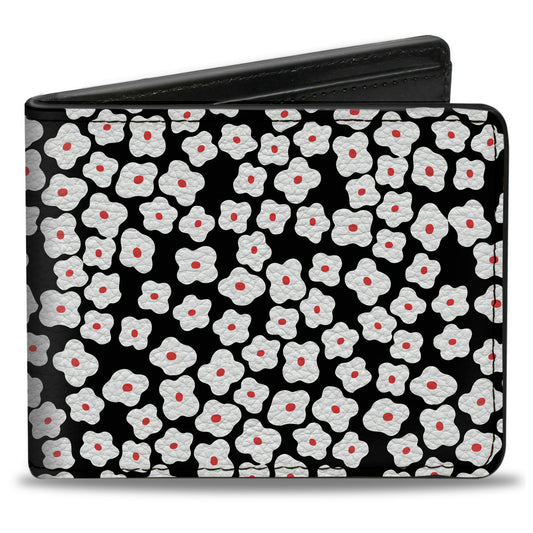 Bi-Fold Wallet - Ditsy Floral Black White Red