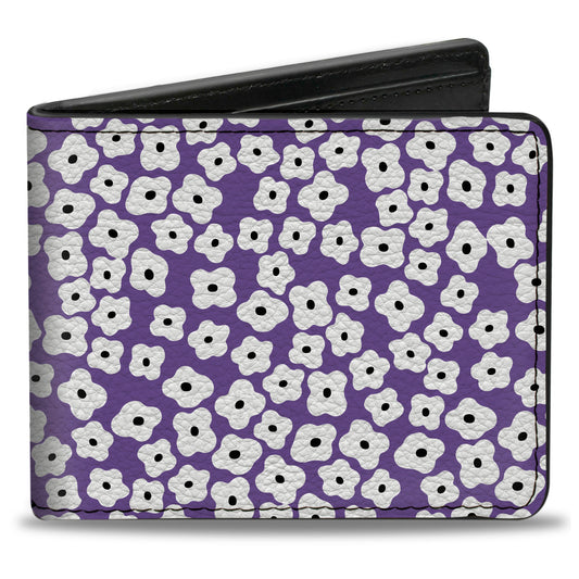Bi-Fold Wallet - Ditsy Floral Lavender White Black