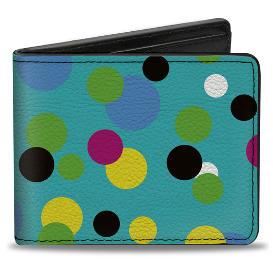 Bi-Fold Wallet - Dots Seafoam Green Multi Pastel