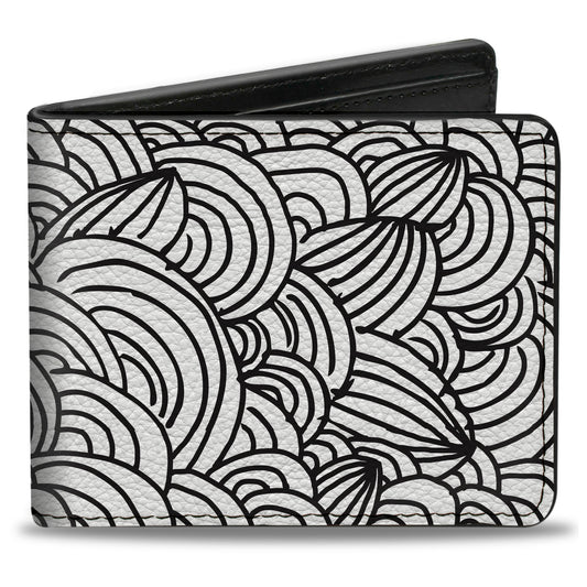 Bi-Fold Wallet - Doodle1 White Black