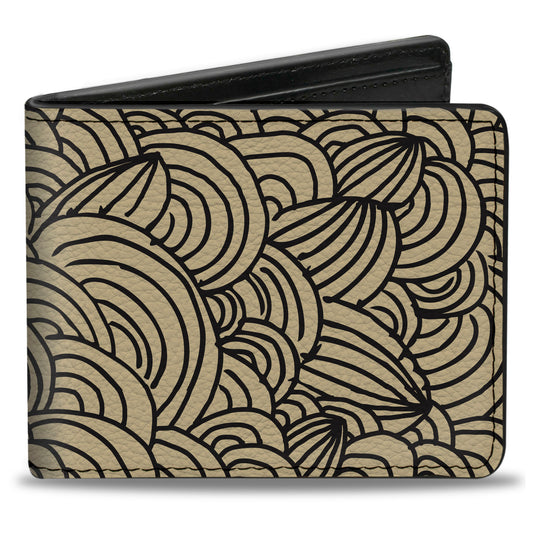 Bi-Fold Wallet - Doodle1 Cream Black