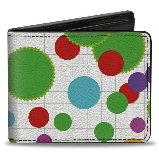 Bi-Fold Wallet - Dots Grid2 White Gray Multi Color