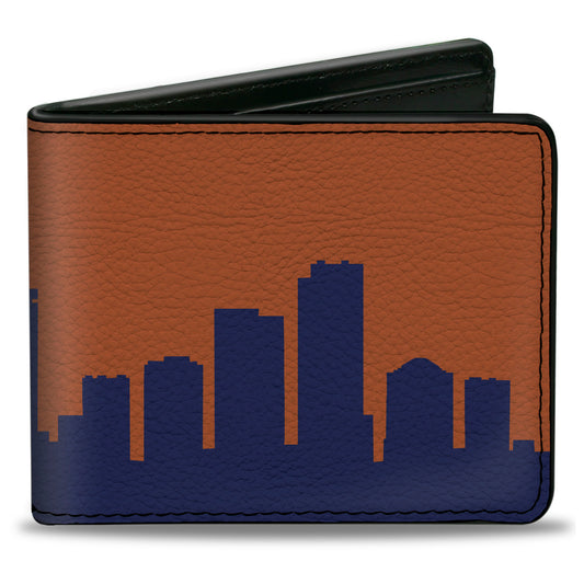 Bi-Fold Wallet - Denver Solid Skyline Orange Navy